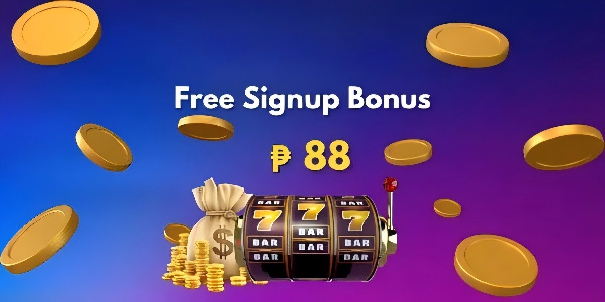 OKGames App APK welcome bonus banner with slot reels and GCash wallet